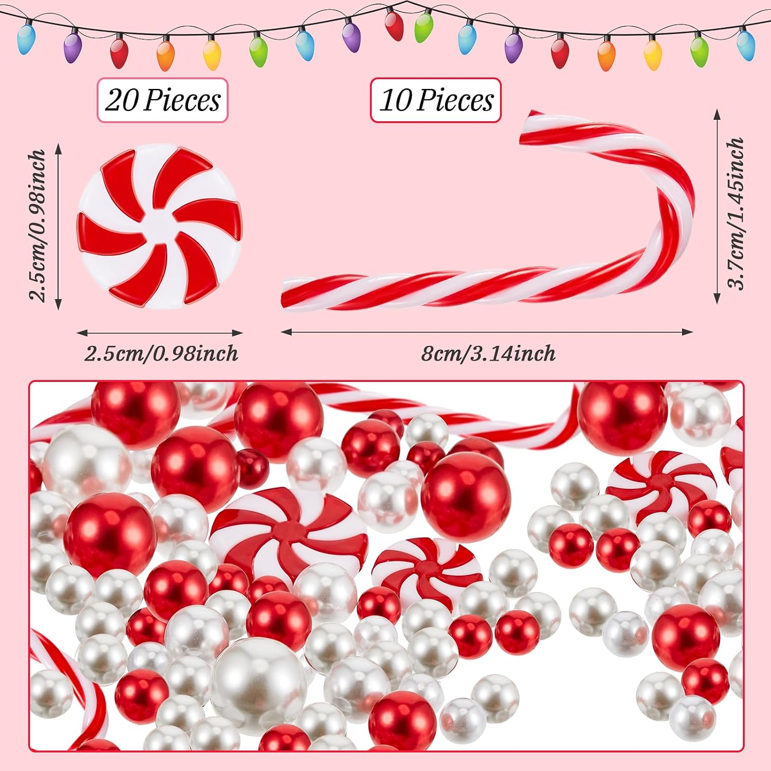 106 Pieces Christmas Vase Filler Pearl for Vase Fillers Floating Candles Centerpiece Beads Vases Pearls Filler for Christmas Home Table Party Decor, Not Included Clear Beads (Classic Style)