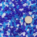 QYGL Sea Glass Stones - 2.9LB/46.4oz Blue Mixed Frosted Glass Pebbles Gemstones - Perfect for Aquarium Rocks, Fish Tank Gravel, Vase Fillers, Seaglass DIY Crafts, and Home Decor