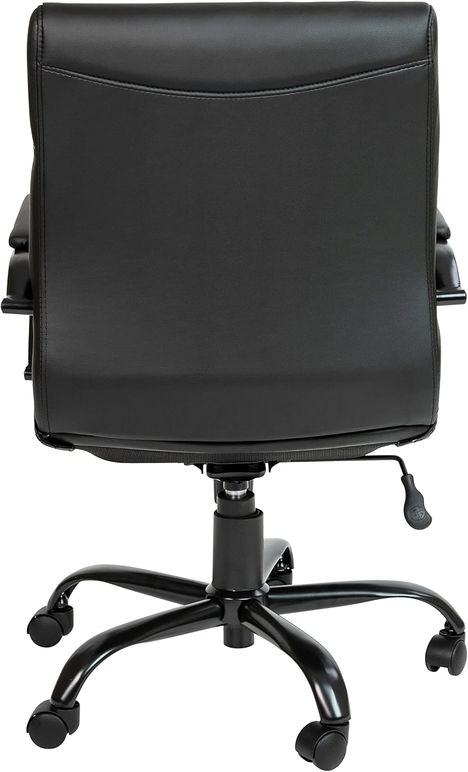 EMMA + OLIVER Mid-Back Black LeatherSoft Executive Swivel Office Chair with Black Frame/Arms