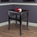 Camden Solid Wood End Table with Lower Shelf, Traditional Side Table for Living Room or Bedroom, Rich Coffee Finish