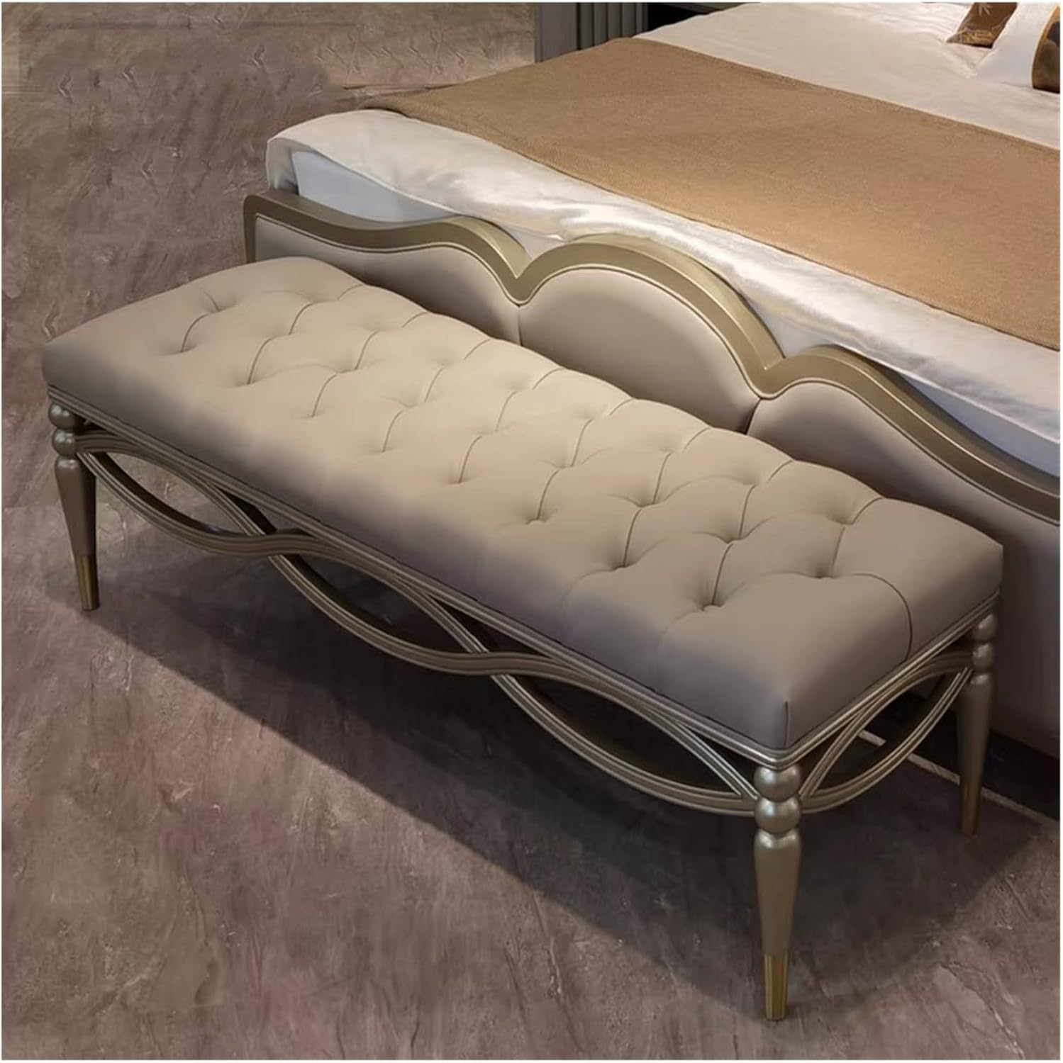 Modern Modern Entryway Bench End of Bed Upholstered Velvet Bedroom Benches for Foot of Tufted Footrest Stool Entryway