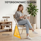 2 Pack Padded Folding Chairs with Cushion, Foldable Dining Chair Set Portable Indoor Outdoor Stackable Folding Chairs with Steel Frame for Home Office Events Wedding Party Khaki