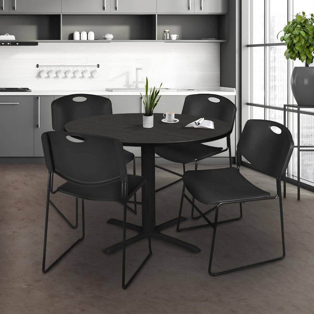 Romig Zeng 400lb Capacity Armless Stackable Chair – Ultra-Compact, Heavy-Duty Metal Frame with Durable Plastic Seat, Space-Saving & Versatile for Offices, Classrooms & Events (Black, 8 Pack)