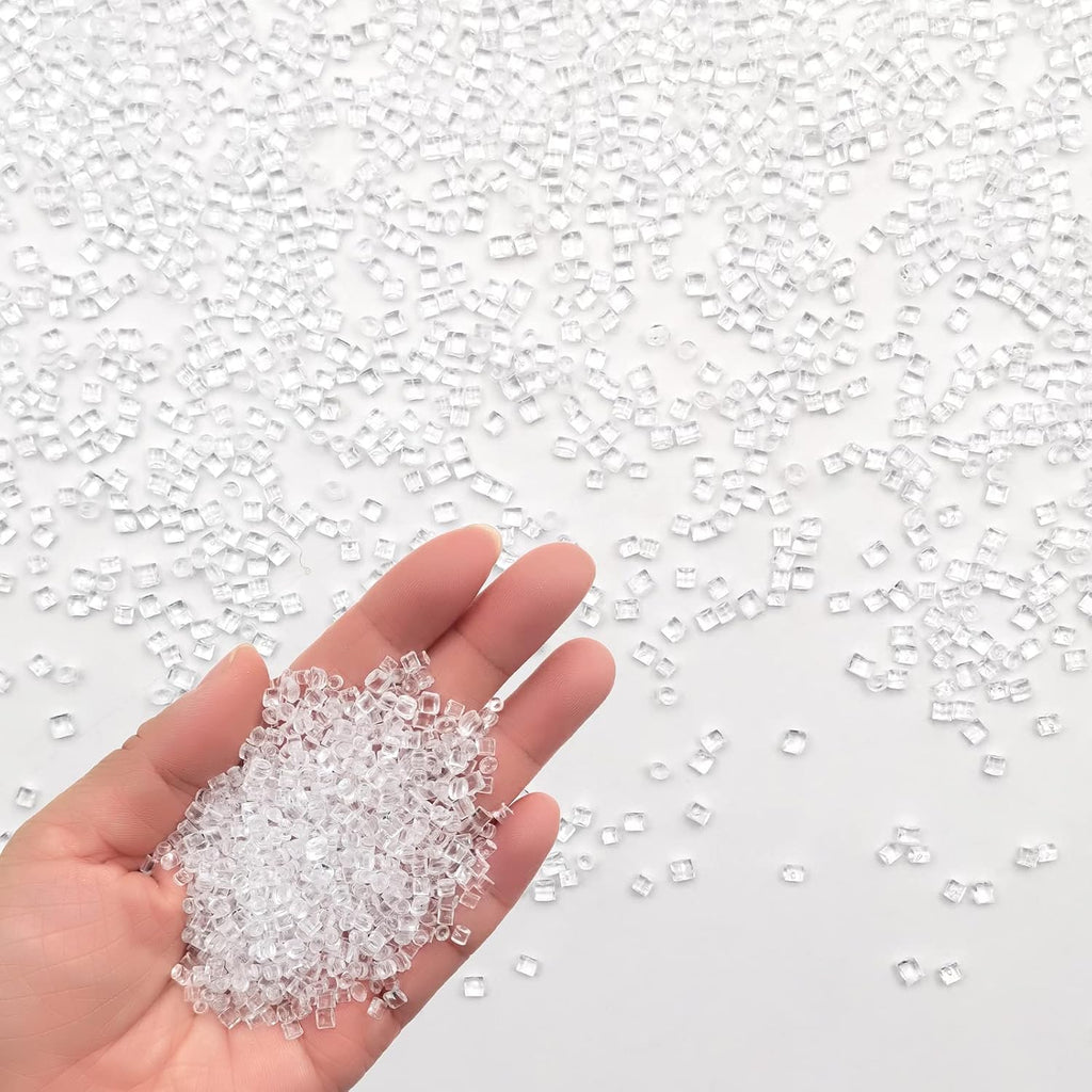 Fakes Ice Cubes, Tiny Fake Ice, Assorted Acrylic Ice Rocks 3 mm 0.98 Pound Clear, Plastic Ice Cubes Miniatures Dollhouse Accessories 440g