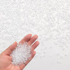 Fakes Ice Cubes, Tiny Fake Ice, Assorted Acrylic Ice Rocks 3 mm 0.98 Pound Clear, Plastic Ice Cubes Miniatures Dollhouse Accessories 440g