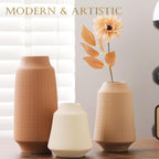 Joeabor Ceramic Vase Set of 3 - Handcrafted Ceramic Vases for Home Decor & Shelf - Modern Farmhouse Decor for Kitchen, Office, Bedroom & Living Room Decorative Objects for Mantel, Table Centerpieces