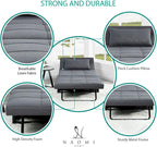 Naomi Home 4-in-1 Folding Chair Bed, Space-Saving Convertible Sleeper Sofa for Apartments & Guest Rooms, Adjustable Backrest, Linen Fabric, Includes Support Pillow in Gray