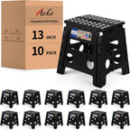 ACKO 10pack Folding Step Stool 13 inch Heavy Duty Plastic Foldable Step Stool for Kids and Adults, Small Collapsible Fold Up Stepping Stool