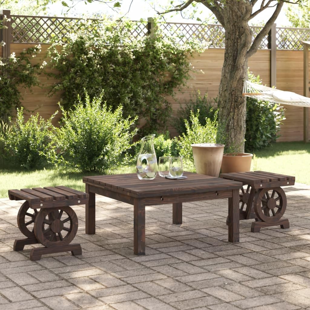 vidaXL Garden Footrest 2 Pieces Solid Wood Fir, 3207134