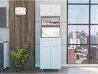 Microwave Cabinet with Storage, Kitchen Organizer, White
