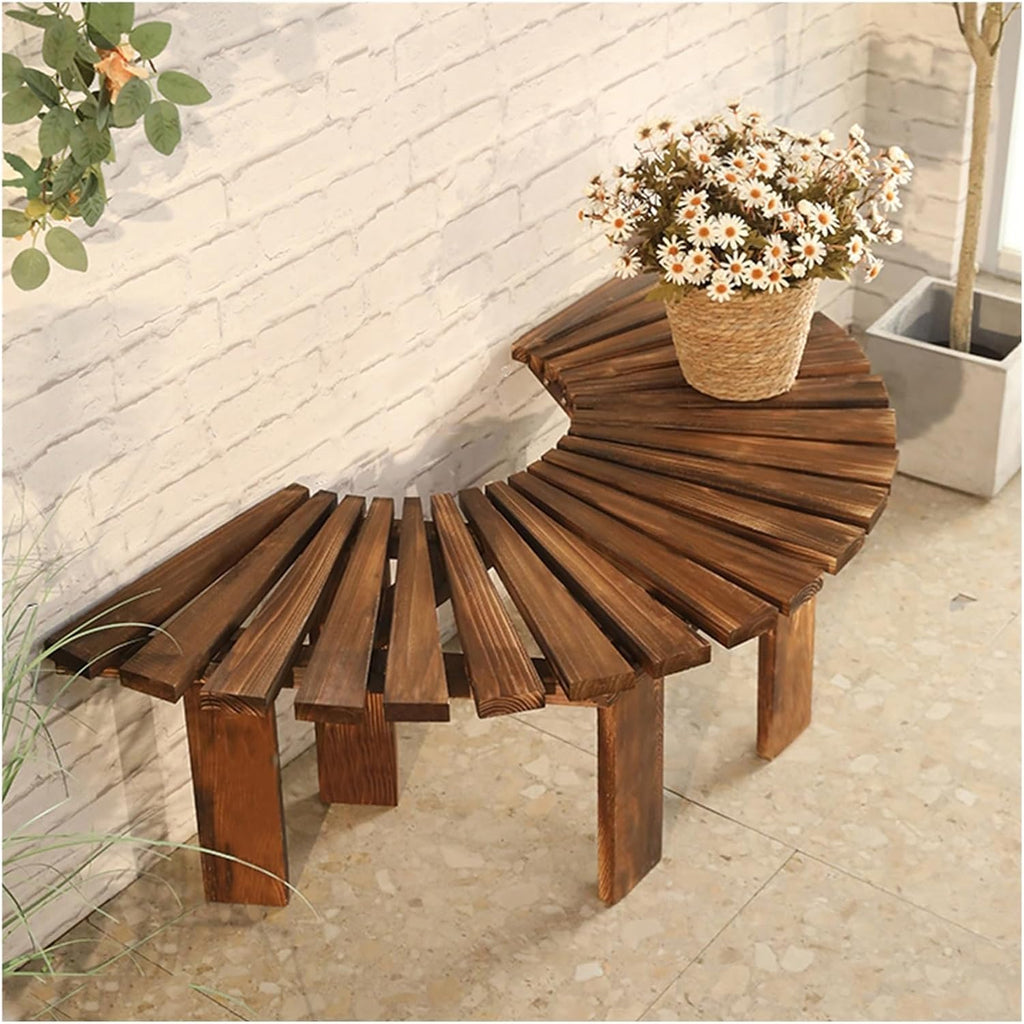 Semi-Circular Tree Bench,Tree Bench Wrap Around Park Seating Slatted Seat,for Garden,Lawn,Patio & Backyard(Color4)