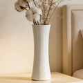 12 Inch White Vase Ceramic Flower Vase, Tall Vases for Pampas Grass, Home Decor, Modern Textured Vases for Living Room Decorations,Table Centerpieces,Shelf,Farmhouse Small Ceramic Vase
