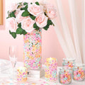 WinnerWhy 100 Pcs Conversation Hearts Vase Filler Resin for Candle Filler Candle Holder Floating Candles Candy Heart Centerpiece for Wedding Decor Macaron Color