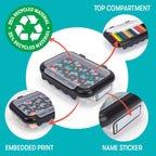 ZIPIT: Pencil Box Bundle: Rainbow & Butterflies - Recycled Plastic Cases, Large Capacity Storage Organizers, School Supplies-Stationary, Kid-Girl-Boy