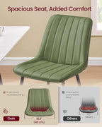 VASAGLE Dining Chairs Set of 4, Upholstered Kitchen Chairs, Synthetic Leather, Max. Load 264 lb, Steel Legs, Curved Backrest, for Dining Room, Forest Green and Ink Black ULDC090CH02-2J