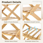7 Tier Wooden Vertical Shoe Rack, Folding Narrow Shoe Organizer, Standing Portable Storage Shelf for Entryway, Bedroom, Small Spaces, No Installation, Space-Saving Design