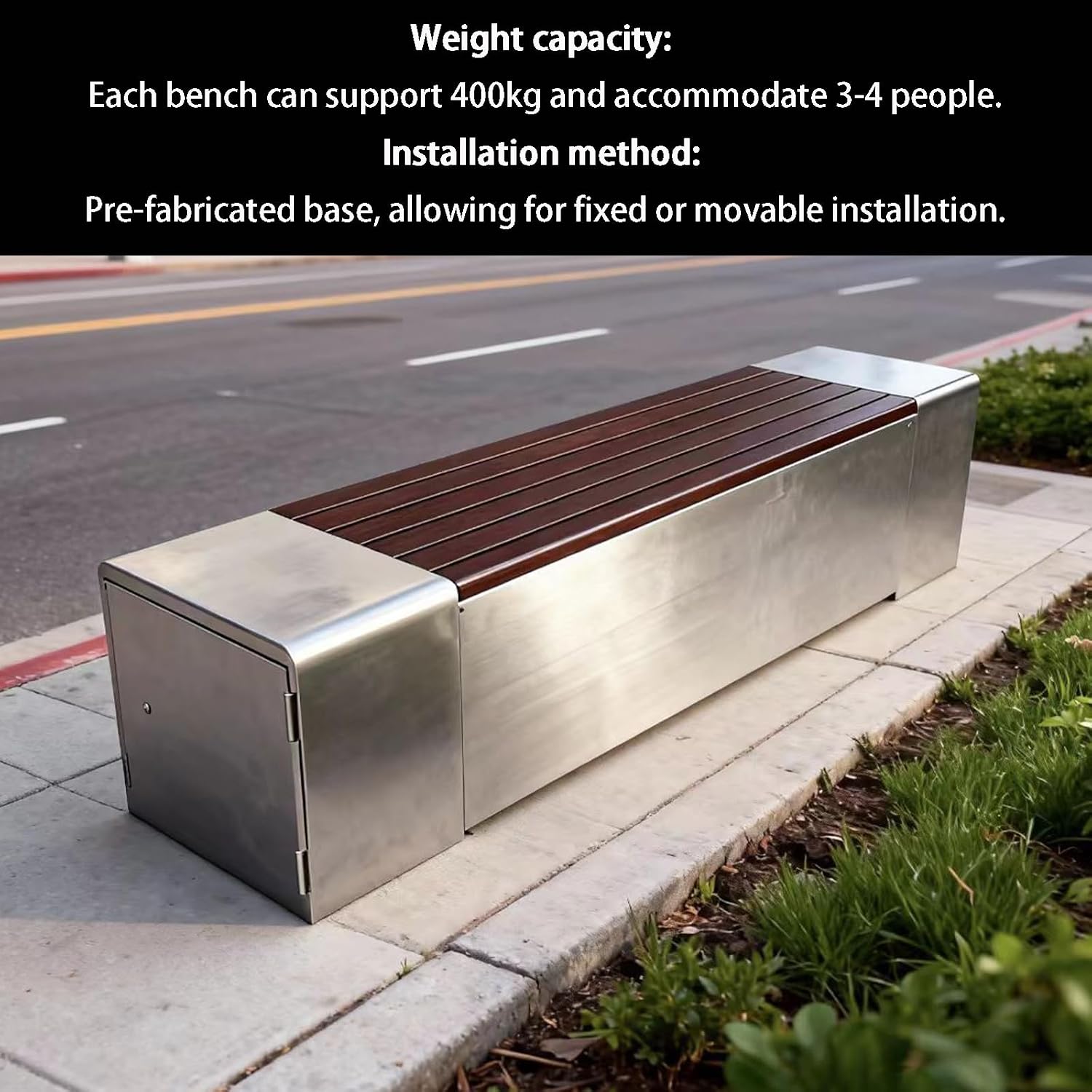 Outdoor Bench with Storage Function, Featuring Solid Wood seat and Metal Frame, with Doors on Both Sides, Suitable for Parks, patios, and porches 120cm