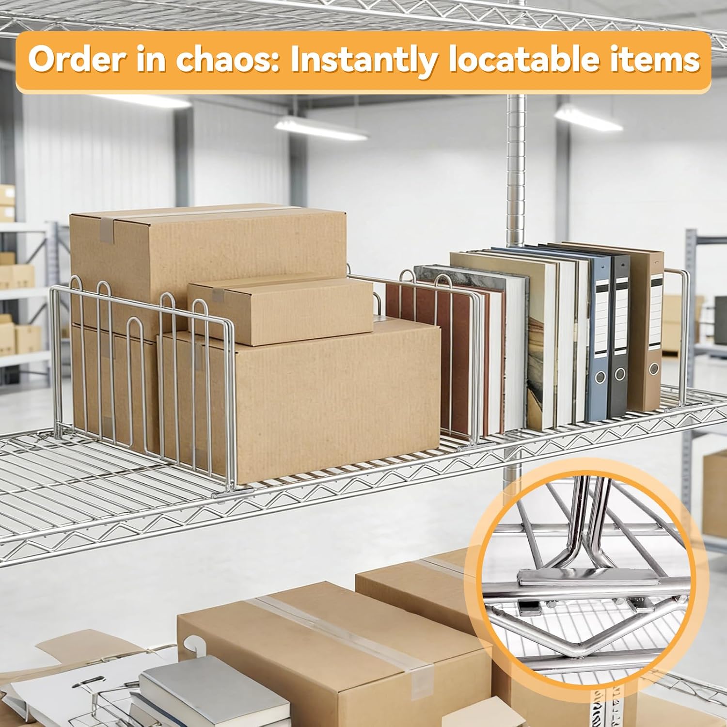 10 Pcs 14" W x 9" H Shelf Dividers for Wire Shelves, Vertical Wire Shelf Dividers for Storage Item Separation and Organization, Rack Shelving Accessories Bulk