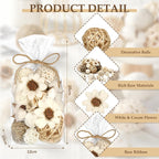 Riceshoot White 2 Pack Potpourri Decorative Balls Bowl Filler Decor Summer Natural Vase Bowl Filler Centerpiece Assorted Spherical Sunflower Lemon Rattan Twigs Wicker Ball Cotton for Home