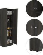 71" H Kitchen Storage Pantry Cabinet,2-Door Wooden Cupboard Credenza Bufffet Cabinet Freestanding Kitchen Hutch for Living Room, Dining Room, Dark Brown