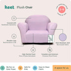 Plush Kids Chair with Soft Pillow – Durable Microsuede Upholstery, Padded Cushion, Wooden Frame, Easy to Clean, Ergonomic Design for Ages 2-5, Stylish & Cozy Chair for Playrooms & Bedrooms.