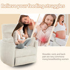 Power Swivel Rocker Recliner with 2 Pillows Power Nursery Glider Recliner Comfy High Back Electric Rocking Recliner for Adults Nursing Bedroom Living Room Brown