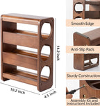 Wine Rack Countertop Pine Wood Wine Bottle Holder, 3 Bottles Wine Rack for Inside Cabinet, Pantry, Kitchen Bar, Wine Holder Shelf Vertical Wine Storage Perfect for Home Decor Housewarming Gifts