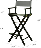 Casual Home 230-02/021-18 30" Director's Chair Black Frame-with Grey Canvas, Bar Height