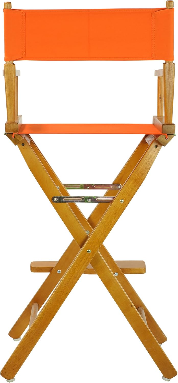 Casual Home 30" Director's Chair Honey Oak Frame-with Tangerine Canvas, Bar Height