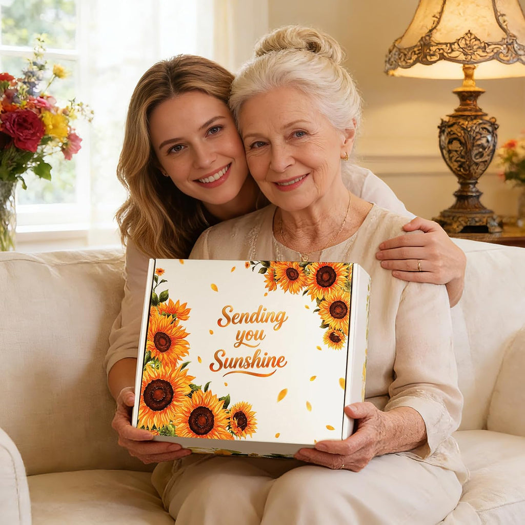 Sunflower Gifts Tote Bag Gift Set for Womens Self Care Gift - Birthday Gifts Box for Women Mom Wife Sister Daughter Friend Coworker, Sunflower Gifts Basket Sunshine Box Care Package for Women Her