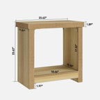 knoworld Nightstands Set of 2, End Tables Set for Bedroom, Narrow Side Tables with Shelves, Square End Table for Living Room, Slim Rectangle Accent Table, Farmhouse Bedside Table, Natural