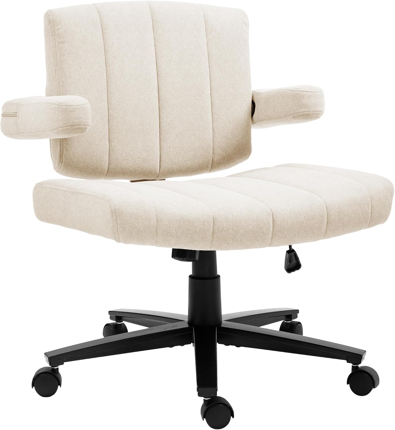 Vigosit Criss Cross Wheeled Chair - Adaptable Comfort for Every Need, High-Backed, with Adjustable Wide Armrests, Anti-Skid Fabric Upholstery, and a Sleek Modern Aesthetic for Home Office Use