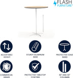 Flash Furniture Lars 36'' Round Wood Cocktail Table with 30'' and 42'' Columns, Wood Bar Height Table for Commercial or Residential Use, Natural