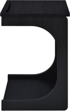 Coaster Home Furnishings - Ralston - Wood - C-Shaped Lift-Top Side Table with Sculpted Frame, Lower Open Shelf, and Black Casters - Living Room - 25.5-Inch - Black Finish - 930290