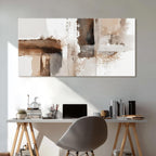 Azatyam Wall Art for Living Room Canvas Wall Art Abstract Beige Brown White Minimalist Modern Wall Decor for Bedroom Home Wall Art Picture Prints Horizontal Large Artwork Paintings Decor 20" x 40"