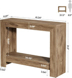 Tribesigns 41.3" Rustic Wood Console Table with Storage (Natural)