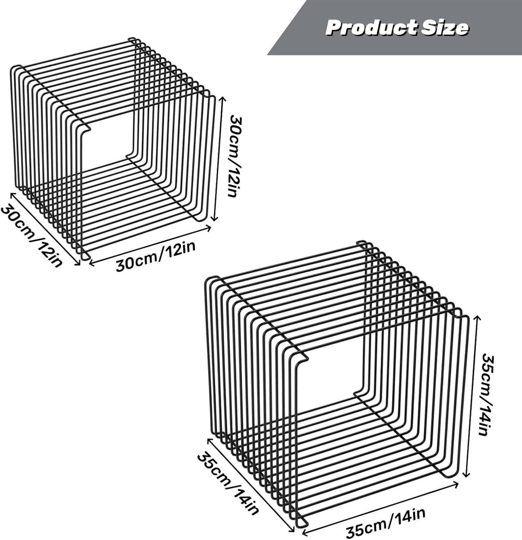 Stainless Steel Side Table, Metal Side Table with Wire Cube Storage, Retro Square Accent Table for Living Room Office Silver Finish (Silver,14in)