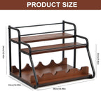 Liquor Bottle Display Shelf, Coffee Syrup Rack Organizer,Syrup Bottle Holder Stand, 3-Tier Syrup Rack for Countertop or Tabletop Decor,Storage Countertop Shelf for Kitchen Coffee Station