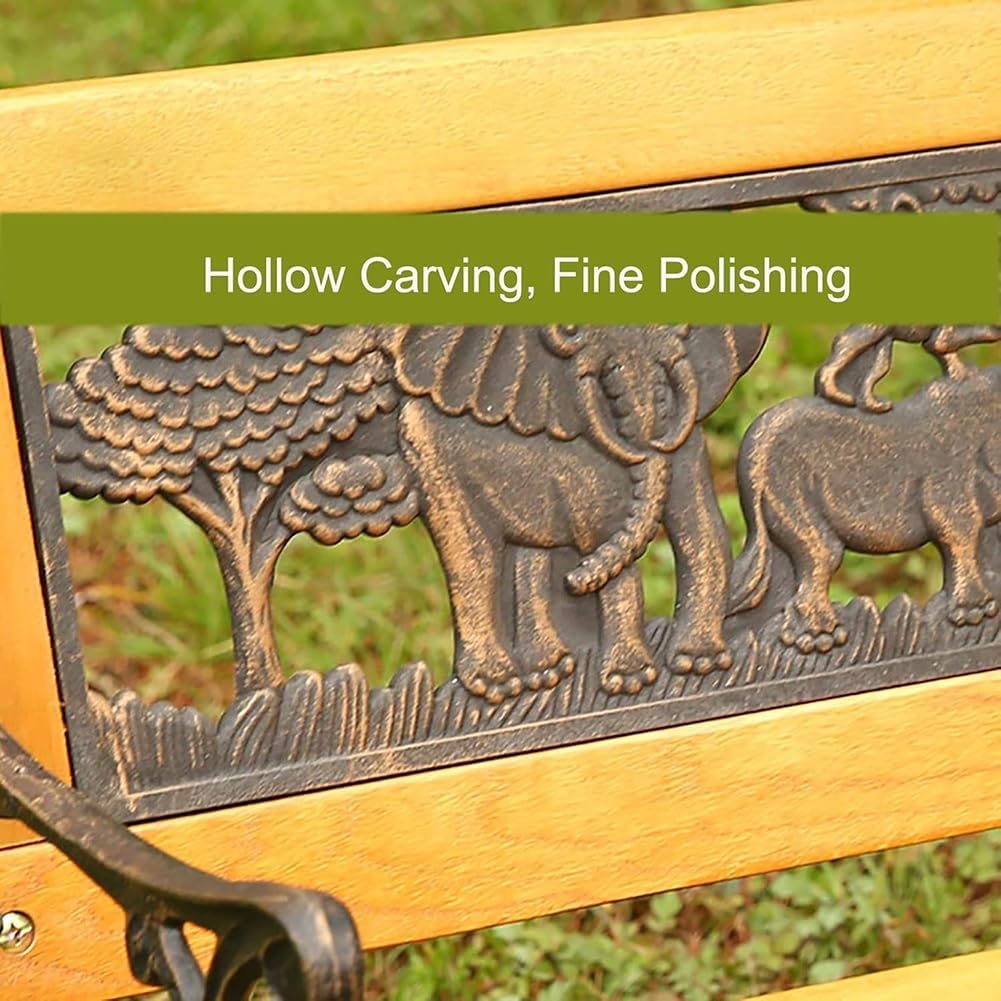 Rygcrud Outdoor Benches for Children, Kids Small Sized Metal Garden Park Bench with Backrest Decoration Leisure Chair