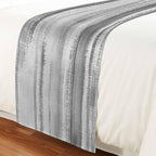 Gray Black Ombre Bed Runner King Size, Modern Abstract Art Oil Painting Bed Scarf Protector Slipcover for Bedroom Wedding Room Hotel, Bedding Runner Throws for Foot of Beds 94"x20"