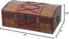 Vintiquewise(TM) Pirate Treasure Chest/Box with Leather X