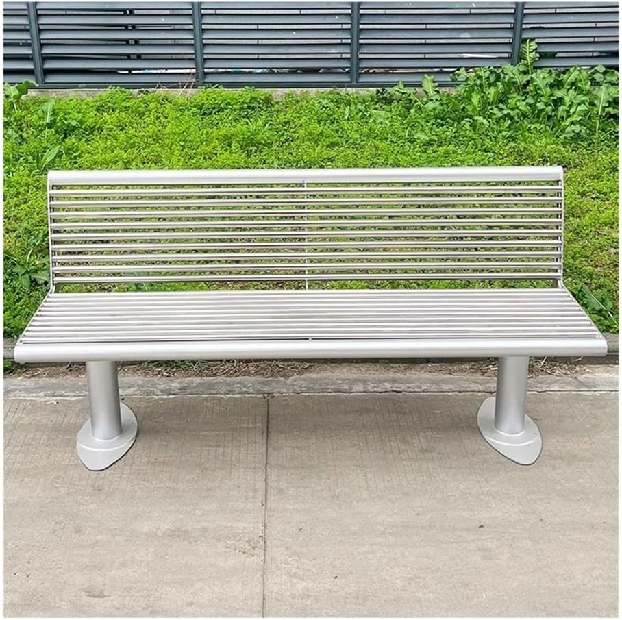 Patio Benches Garden Outdoor Backrest Benche, Stainless Steel Seating, Patio Leisure Chair(180cm)