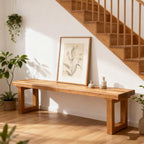 Wooden Narrow Entryway Bench Indoor Skinny Thin Noodle Bench for End of Bed Farmhouse Mudroom,Bedside,Dinette Table,Noodle Slim Bench (39.3" W x 17.7" H x 10" D)