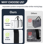 Moving Bags Heavy Duty Extra Large, Moving Boxes, Moving Supplies Essentials, Blue Storage Bins with Lids, Plastic Packing Totes, Storage Bags for Clothes with Handles & Zippers(White, 6 Pack)