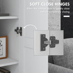 Tall Storage Cabinet with Movable Storage Shelves, Modern Style Pantry Cupboard Cabinet with Soft Close Doors,for Kitchen Home