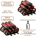 PEKER Wine Rack – Small Countertop Wine Rack & Wine Bottle Holder for Cabinet and Countertop, Stylish Natural Wood Wine Holder Claret
