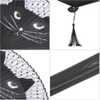 Cat Folding Fan, Japanese Style Hand Held Fan, Portable Cooling Blower with Distinctive Cat Pattern, Ideal for Keeping Cool, Dancing, Weddings, Parties & Gifts