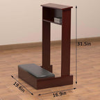 Solid Wood Prayer Bench with Cushion and Shelf, Prayer Kneeler Stool for Home and Church, Meditation Bench 19.6x16.9x31.5in with Storage Table