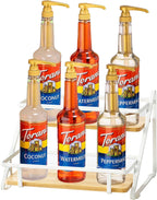 Coffee Syrup Rack Organizer,6 Bottles Syrups Holder Stand for Coffees Bar,2-Tier Syrup Storage Shelves for Coffee Station,Kitchen Spice Rack Wine Rack for Wine Dressing