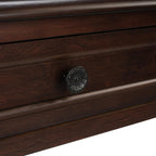 Knocbel Console Table with 6 Storage Drawers and Bottom Shelf, Vintage Sofa Table with Solid Wood Frame and Legs for Entryway Living Room, 54" W x 13.5" D x 32" H, Espresso